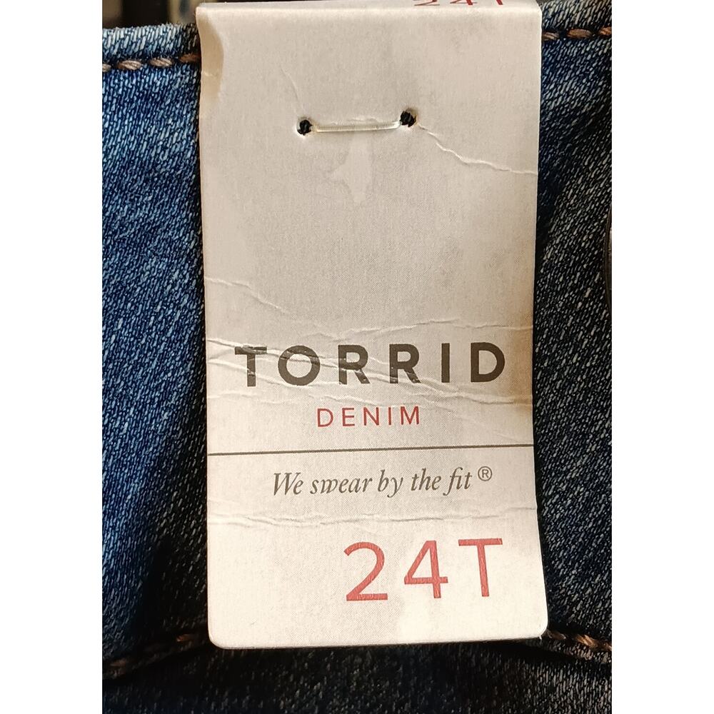 Torrid NEW Denim Jeggings 24T Raw Hem Inseam 28" Rise 12" - Picture 3 of 9